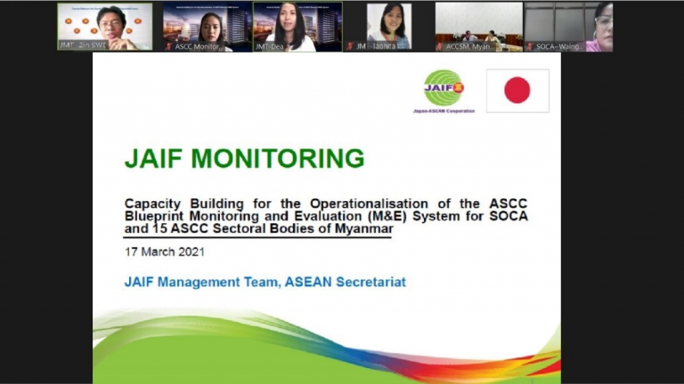 JMT Participation at the Capacity Building for the Operationalisation of the ASCC Blueprint M&E Systems for Myanmar