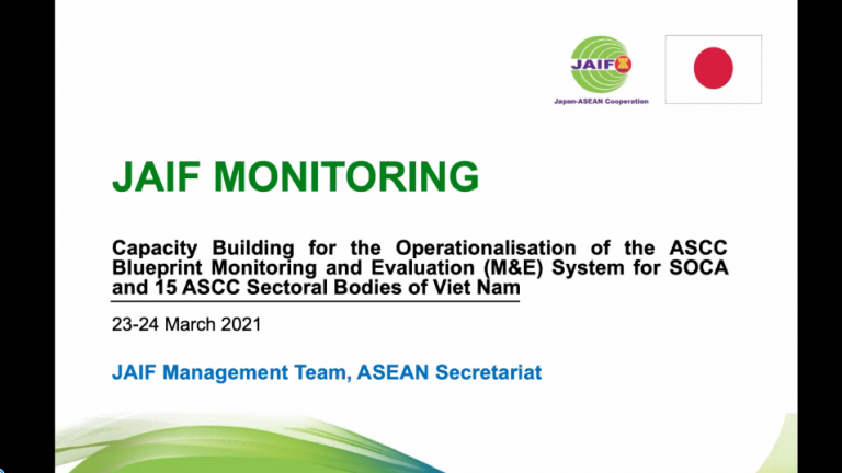 JMT Participation at the Capacity Building for the Operationalisation of the ASCC Blueprint M&E Systems for Viet Nam