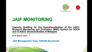 JMT Participation at the Capacity Building for the Operationalisation of the ASCC Blueprint M&E Systems for Malaysia