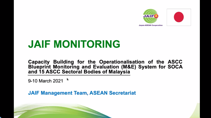 JMT Participation at the Capacity Building for the Operationalisation of the ASCC Blueprint M&E Systems for Malaysia