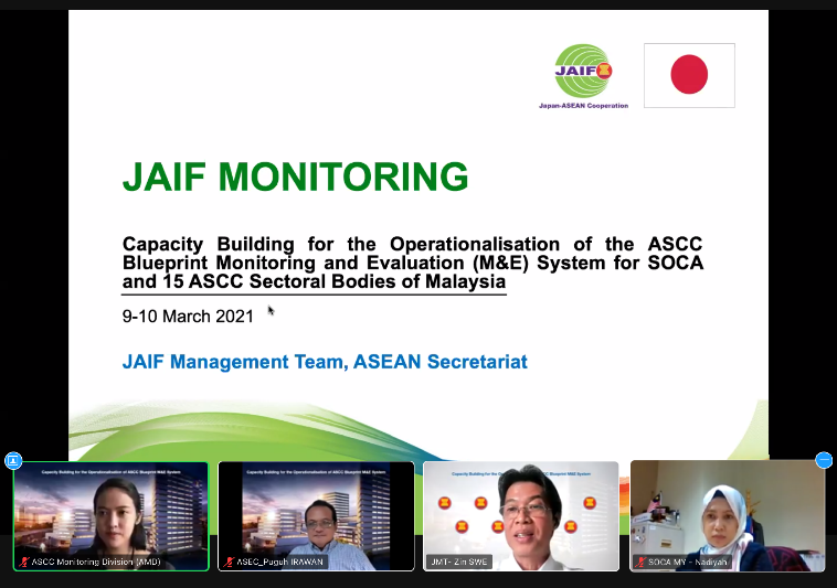 JMT Participation at the Capacity Building for the Operationalisation of the ASCC Blueprint M&E Systems for Malaysia