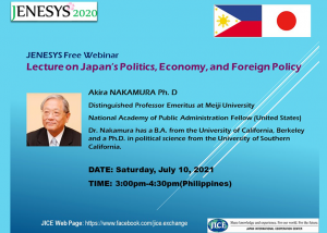 JENESYS Online Webinar “Lecture on Japan’s Politics, Economy, and Foreign Policy”