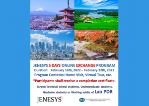 Calling for Students and Working Adults of Lao PDR for JENESYS 5 Days Online Exchange Program
