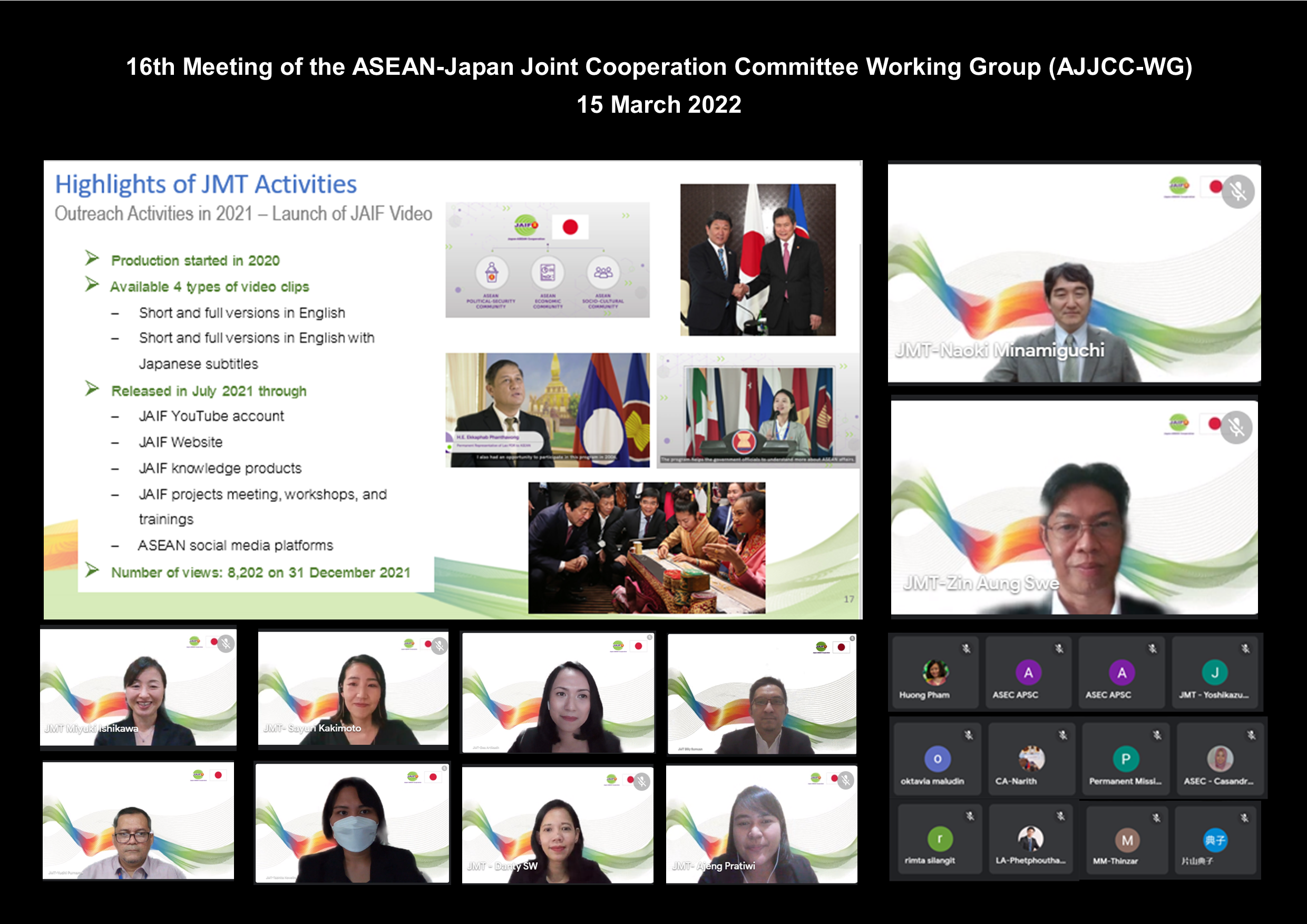 16th Meeting of the ASEAN-Japan Joint Cooperation Committee Working Group (AJJCC-WG)