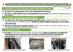 Emergency Grant in Response to the People Affected by the Earthquake in Myanmar